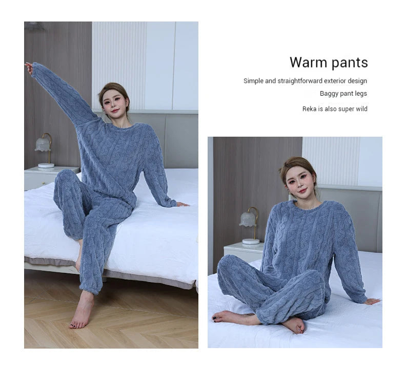 Women's Coral Velvet Winter Pajama Set