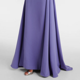 Lavender Jersey Evening Dress Boat Neck Long Sleeves A Line Prom Gown Floor Length Formal Party Dress Customized 2026