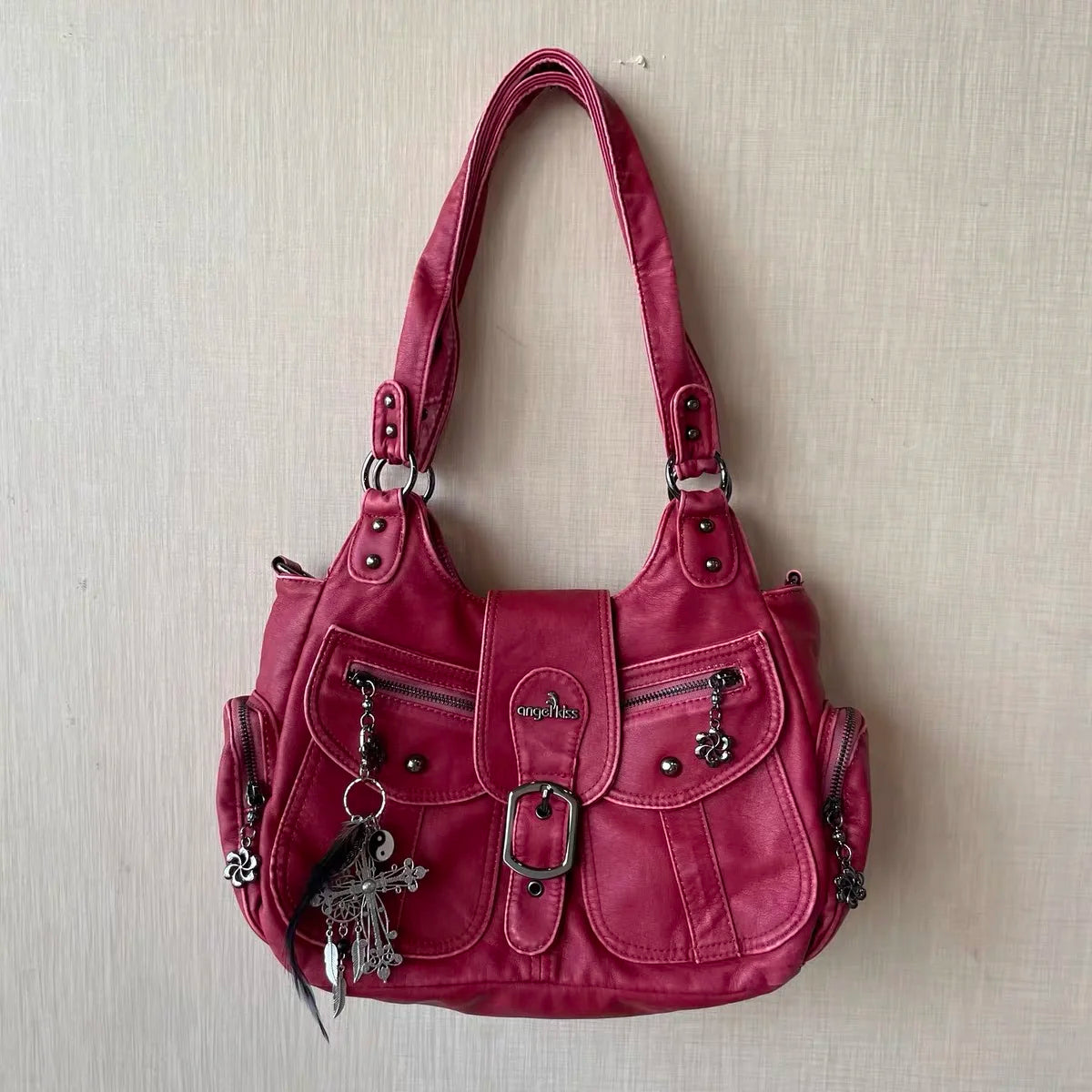 Vintage Women Handbags PU Shoulder Bag Satchel Top-handle Shoulder Bag Fashion Dumpling Pack Multi-pockets Shoulder Bags
