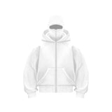 Men and Women Balaclava Y2K Gothic Harajuku Winter New Item Double Hooded Sweatshirt Men's Hooded Mask Zipper Sportswear