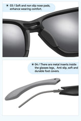 KDEAM New Polarized & Photochromic Sunglasses Unisex Size Square TR90 Sun Glasses For Fishing Golfing Driving Jogging