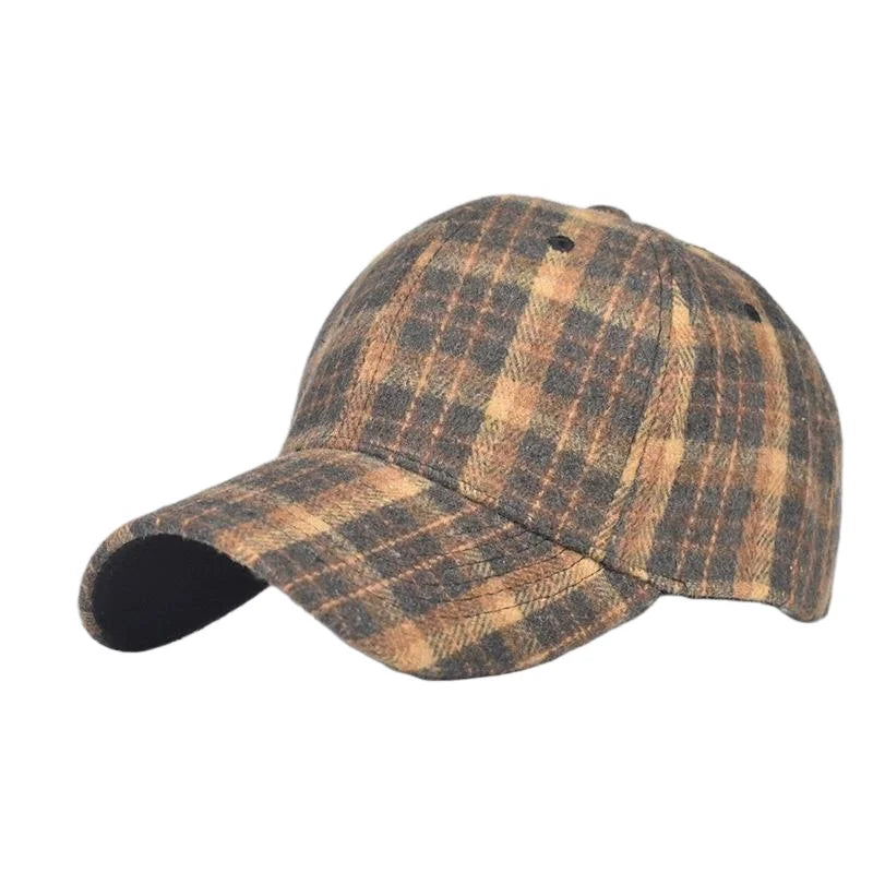 Unisex Checkered Baseball Cap with Adjustable Strap