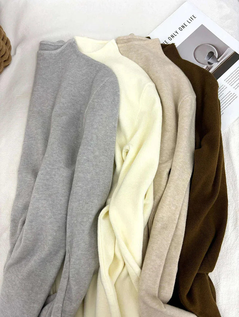 Women's Mock Neck Slim Fit Knit Sweater