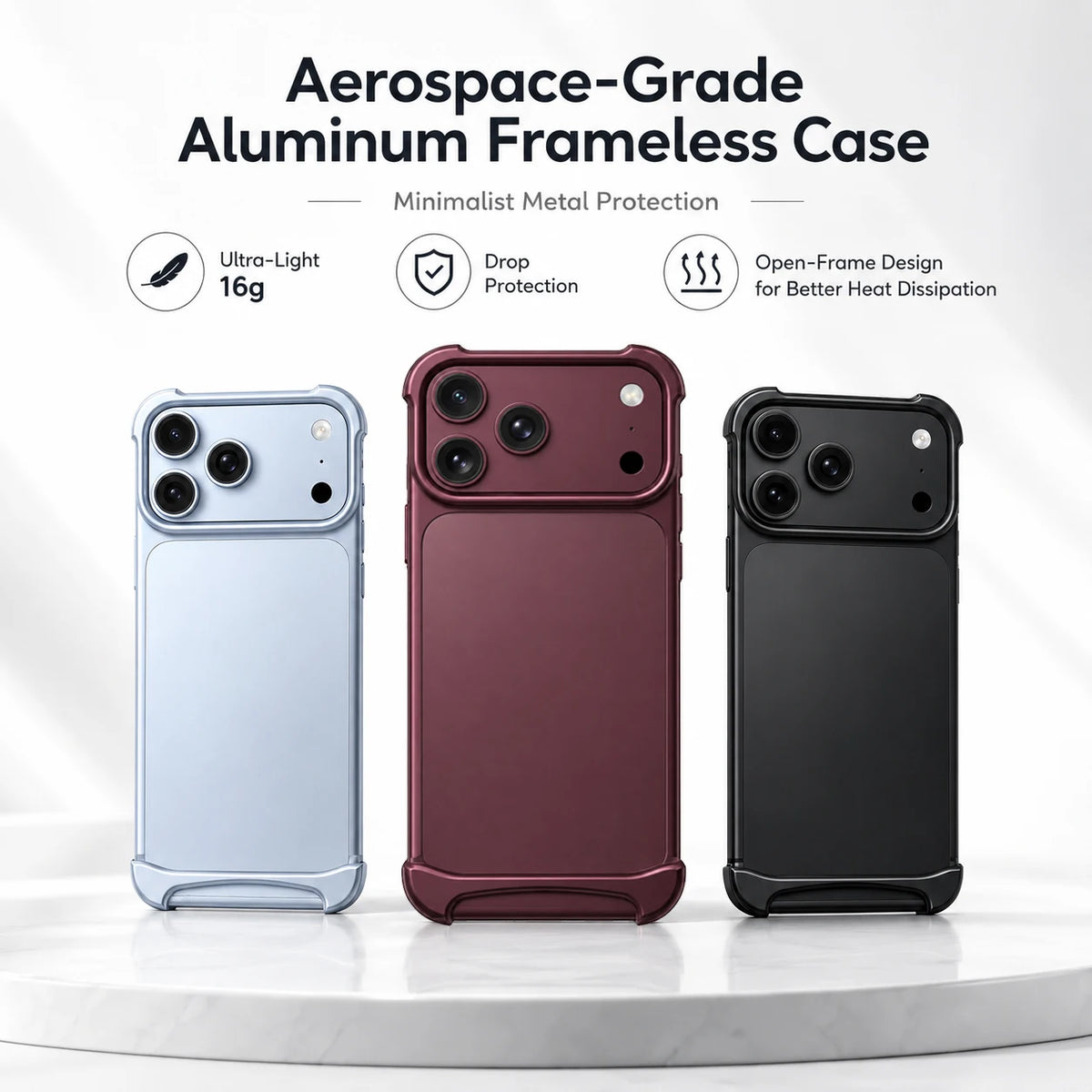 Aluminum Bumper Case for iPhone 17 & 18