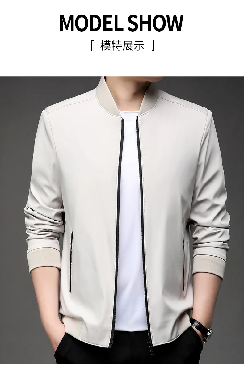 Men’s Classic Baseball Collar Casual Jacket