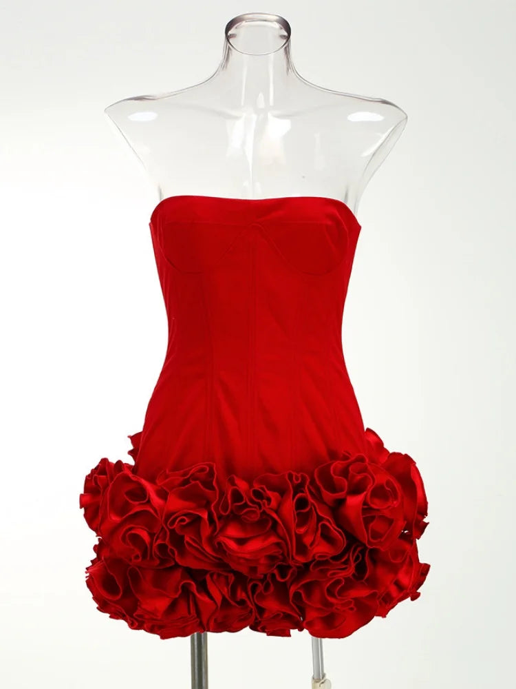 Structured Floral Mini Party Dress