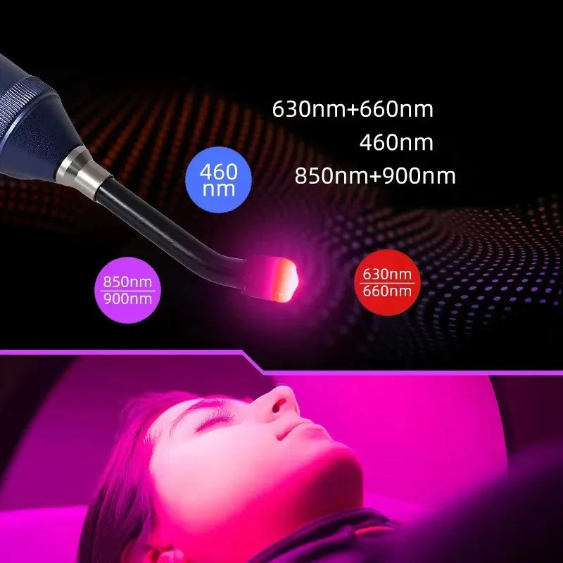 Handheld Red Infrared Light Therapy Wand, Portable Home Physiotherapy for Oral & Joint Care