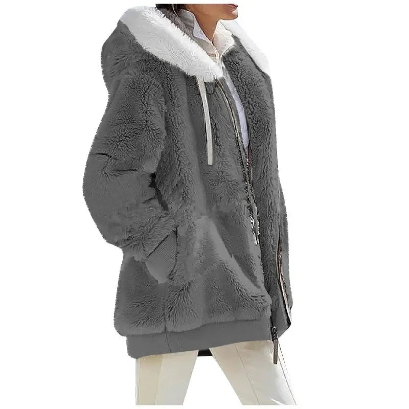Women’s Casual Autumn & Winter Hooded Fleece Jacket