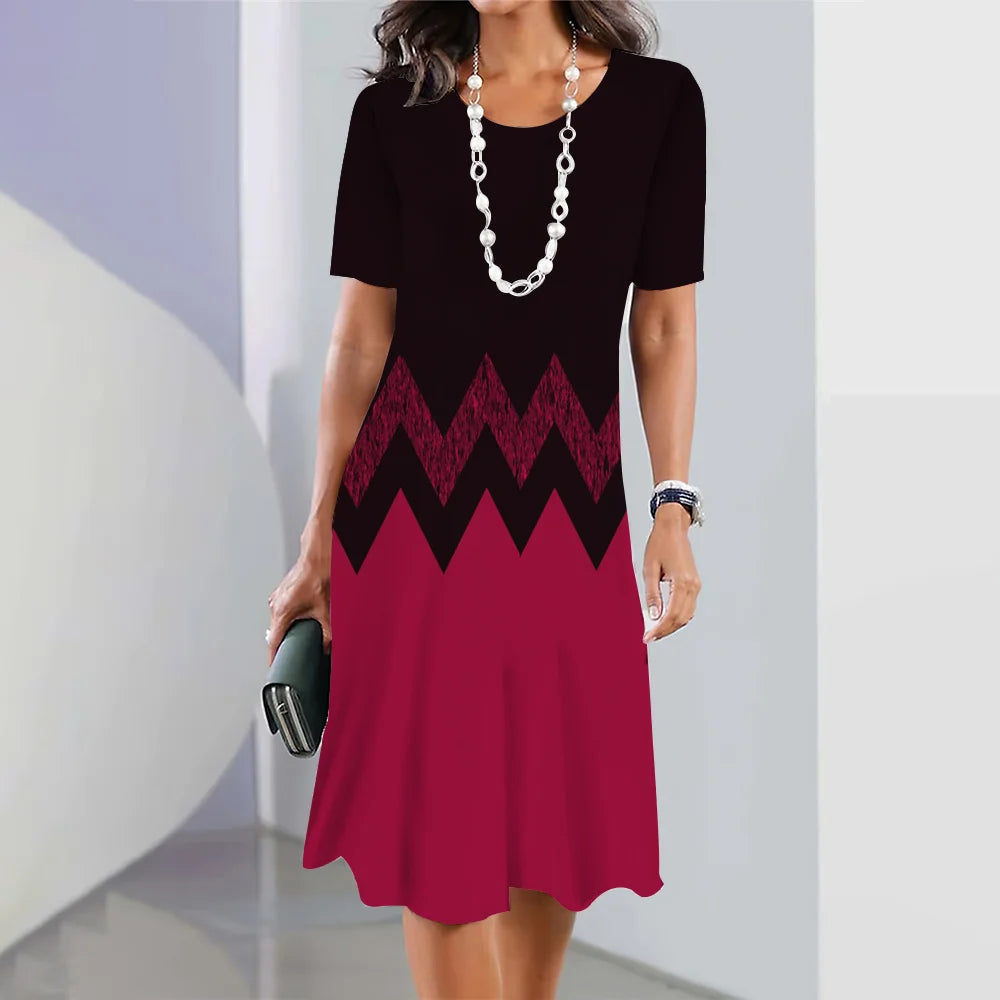 Women’s Striped Short-Sleeve Summer Dress