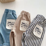 Kids' Striped Casual Denim Trousers