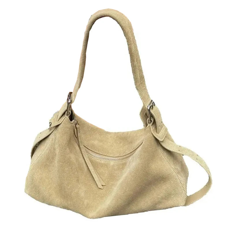 Autumn Winter Fashion Women's Shoulder Crossbody Bag Luxury Designer Brand Ladies Soft Suede Cow Leather High Quality Bag New
