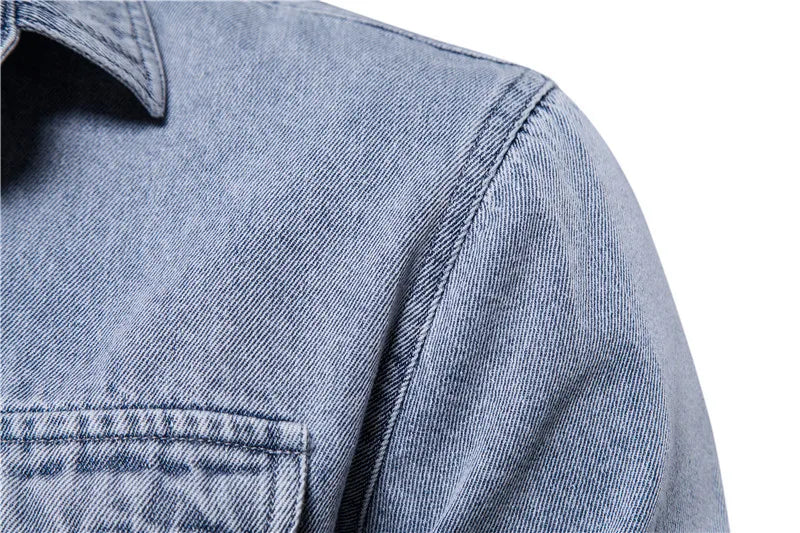 Washed Denim Jacket Casual Trendy Men's Spring Autumn Top Street Style Cotton Long Sleeve Jacket Outerwear for Youth