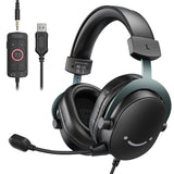 FIFINE Headset,3.5 mm jack&USB Headphone with 7.1 Surround Sound/volum contral/Mute switch for PC/MAC/PS4/PS5 Mixer-H9