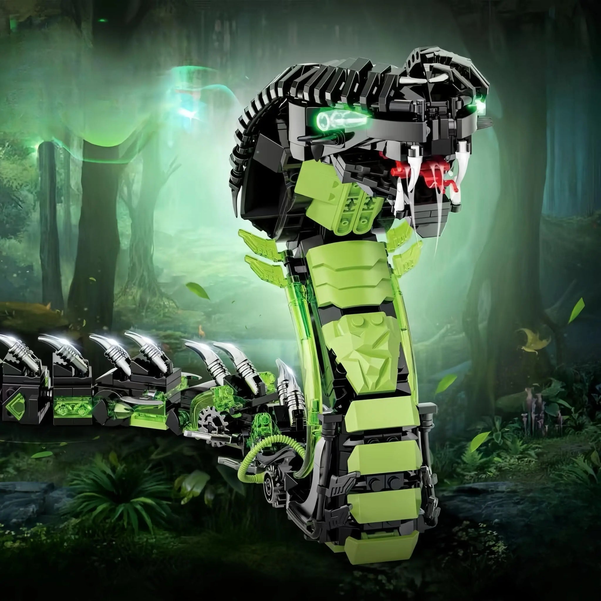 2025 Mechanical Snake Building Blocks Sets 689Pcs STEM Technological Cobra Animals Model Bricks Toys for Kids Childrens Toys MOC