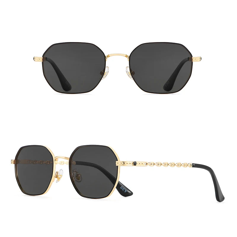 GCV Brand Classic Retro Women's Rectangular Square Metal Frame Glasses, Sunglasses, Polarizer Lenses，Box Oculos De Sol Gafas