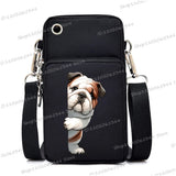 New Mobile Phone Bag Funny Anime Dog Print Shoulder Messenger Bag Women Men Coin Purse Handbag Animal Lover Small Crossbody Bag
