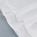 Linad White Satin Layered Lace Mini Skirt