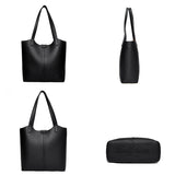 Genuine Brand Soft Leather Shoulder Bag For Women Casual Tote Bag Female Solid Color Purse Simple Design Handbag Commuting Sac