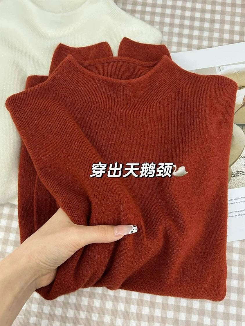 Women's Mock Neck Slim Fit Knit Sweater