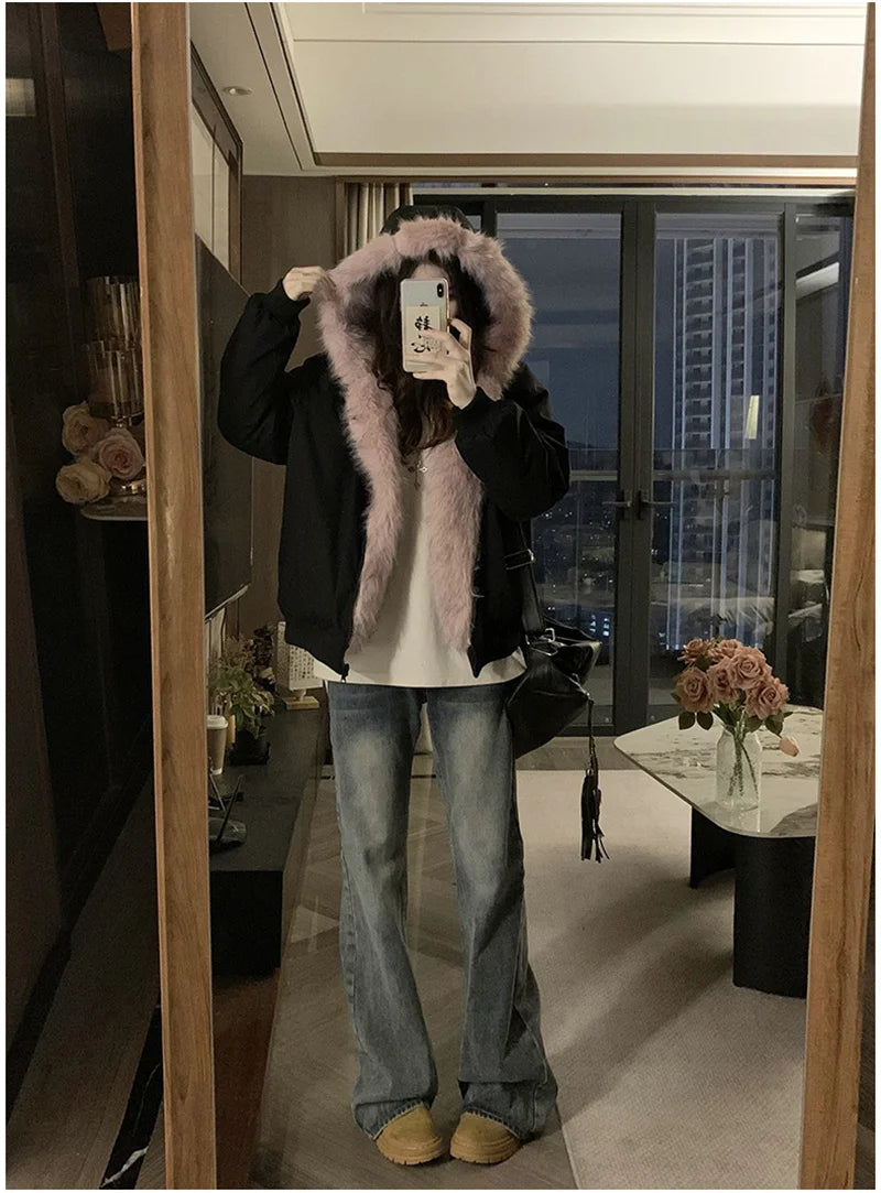 Double-Sided Hooded Winter Parka