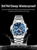 POEDAGAR Top High Quality Man Watch Luminous Waterproof Stainless Steel Men Clock Date Chronograph Quartz Business Men's Watches