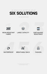 Septwolves Black Large Lapacity 16 Inch Laptop Backpack Man Women Leisure Business Waterproof PVC Leather School Bag Rucksack