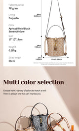CHCH Women's Shoulder Bag Summer New PP Grass Woven Handbag Holiday Phone Bag