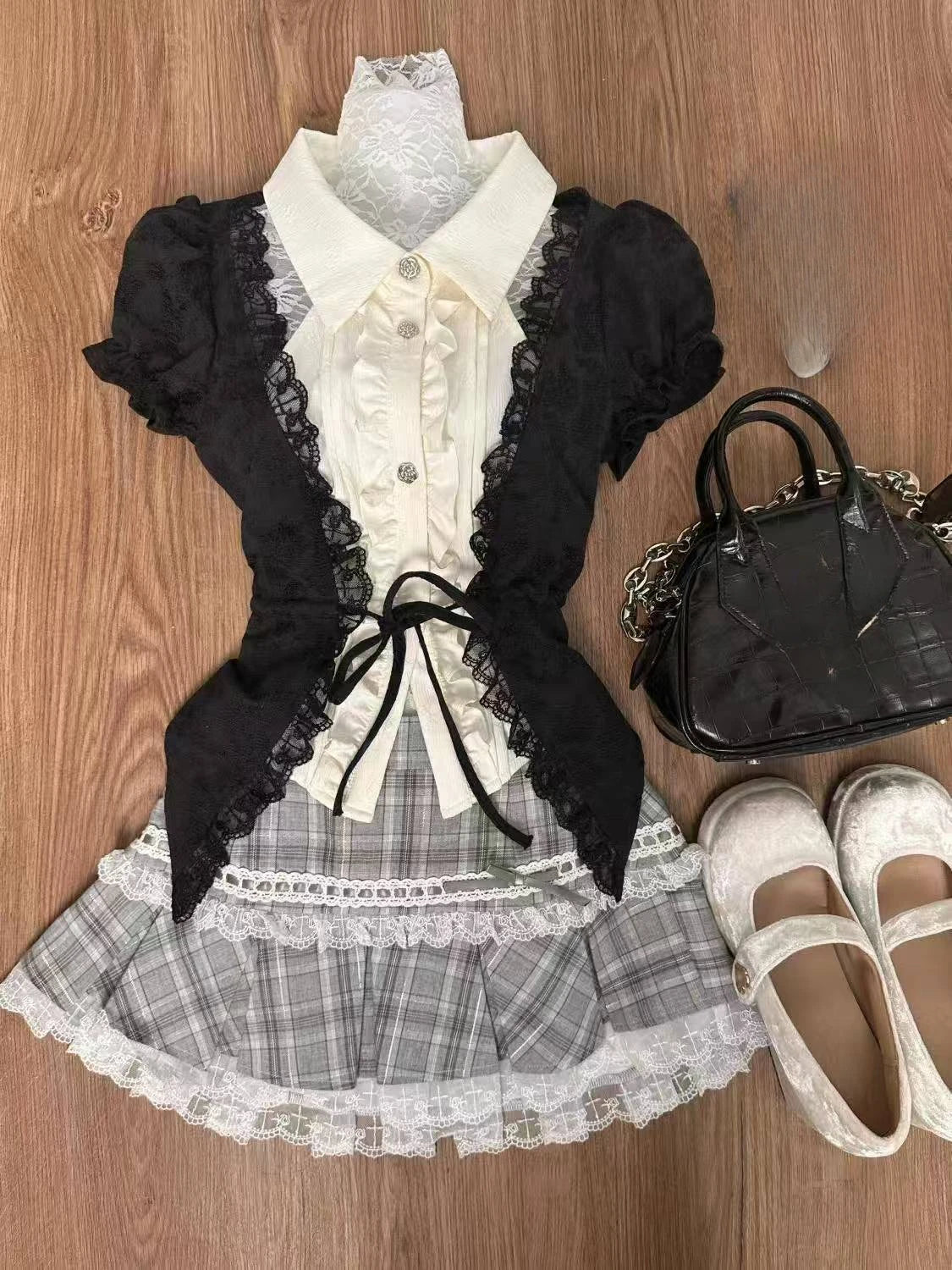 Autumn Winter Woman Gyaru Coquette V-neck French Vintage Sweater Long Sleeve Pullovers Knitwears 2000s Aesthetic Old Money Thick