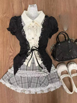 Autumn Winter Woman Gyaru Coquette V-neck French Vintage Sweater Long Sleeve Pullovers Knitwears 2000s Aesthetic Old Money Thick