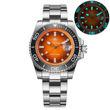 ADDIESDIVE Quartz Watch Men Ceramic Bezel 41mm Gradient Orange Dial AR Coated Glass Luminous Waterproof 200m Diving Watch New