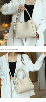 YANATARI Female Genuine Cow Leather Bag for Women Bag Blue Handbag New Crossbody Bucket Bag Luxury Shoulder Bag Tote Bag Medium