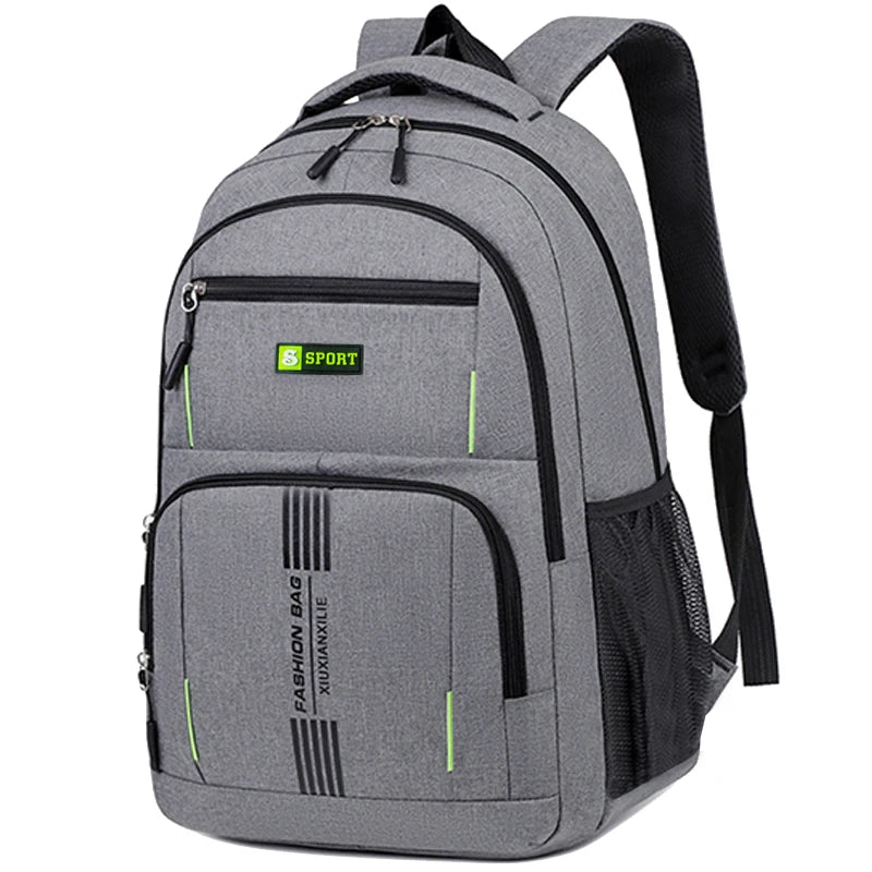 Fashion Minimalist Men’s Rucksack, Lightweight Nylon Backpack with Multiple Storage Slots for School & Weekend Trips