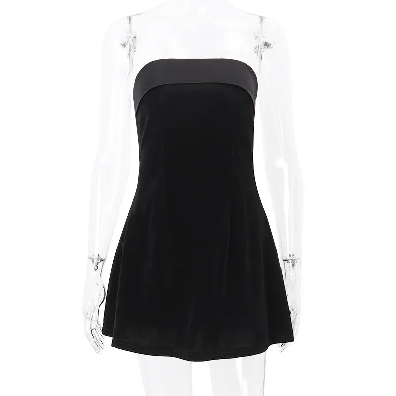 Chic Slash-Neck Backless Mini Dress | Elegant Evening & Party Wear
