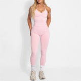 Women's Yoga Set Bum Balance Fitted Halter Tops & Shaping Pants 2pcs Yoga Sportwear Workout Gym Clothing High Waist Leggings Set