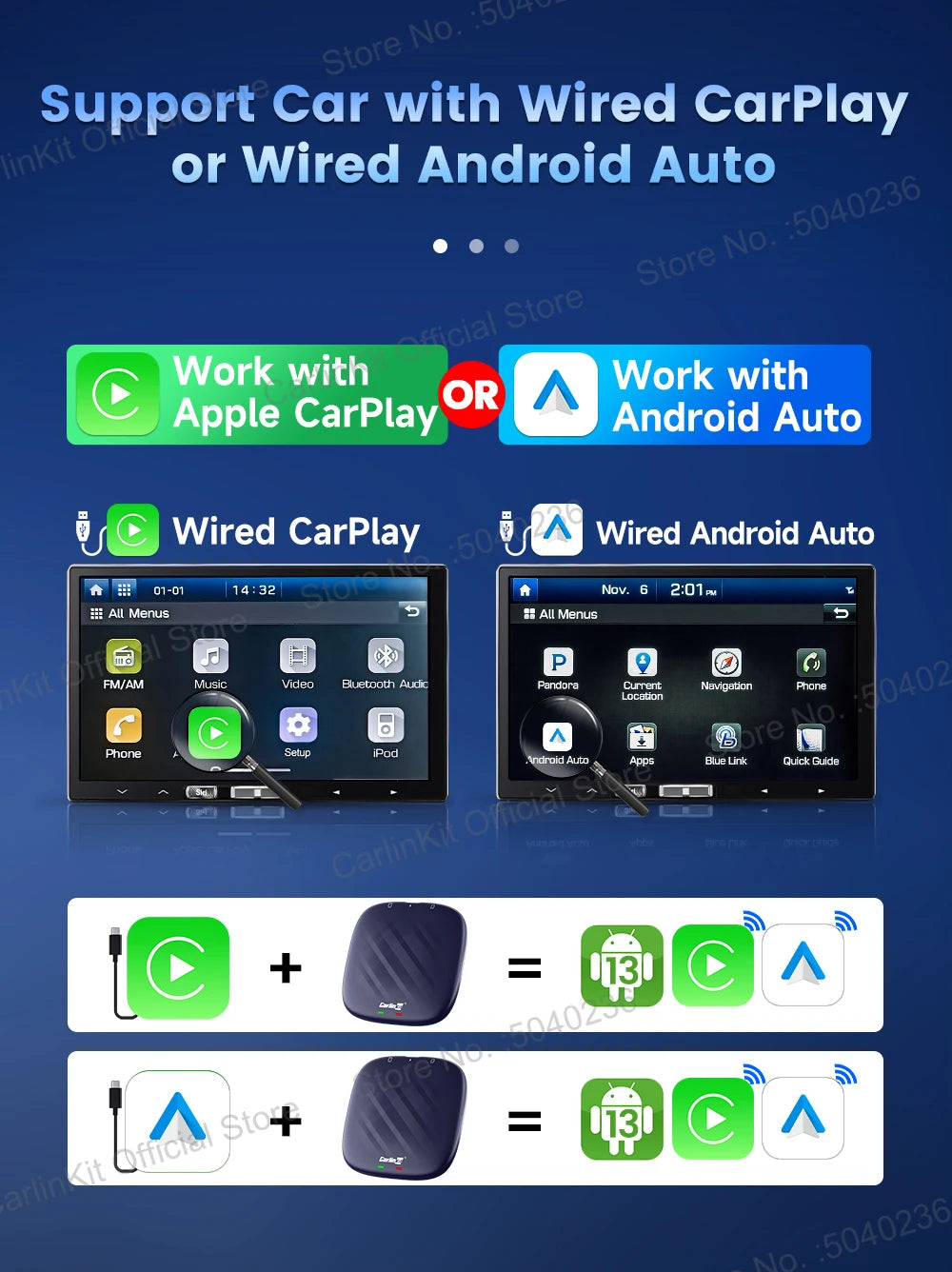 Carlinkit Android 13 Wireless CarPlay & Android Auto AI Box