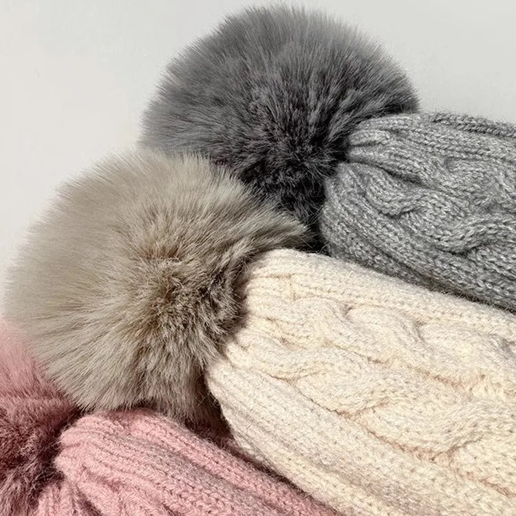 Women warm beanie hat men Plush and thickened cap winter ear protection high-end ski hat warm big head knit hat women's winter
