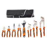 SucceBuy 8-Piece Pliers Set 8" Linesman's Pliers 6" Slip Joint Pliers Long Nose Pliers 6" Diagonal Cutter 10" Adjustable Wrench
