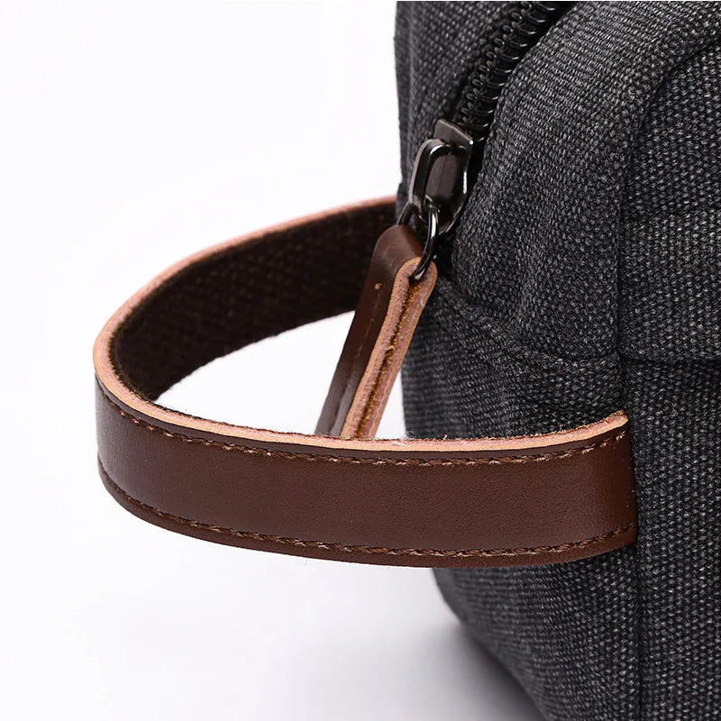 Men's Canvas Travel Wash Toiletry Bag Women Cosmetic Makeup Beauty Necessaries Bag Waterproof Dopp Kit Shaving Organizer Handbag