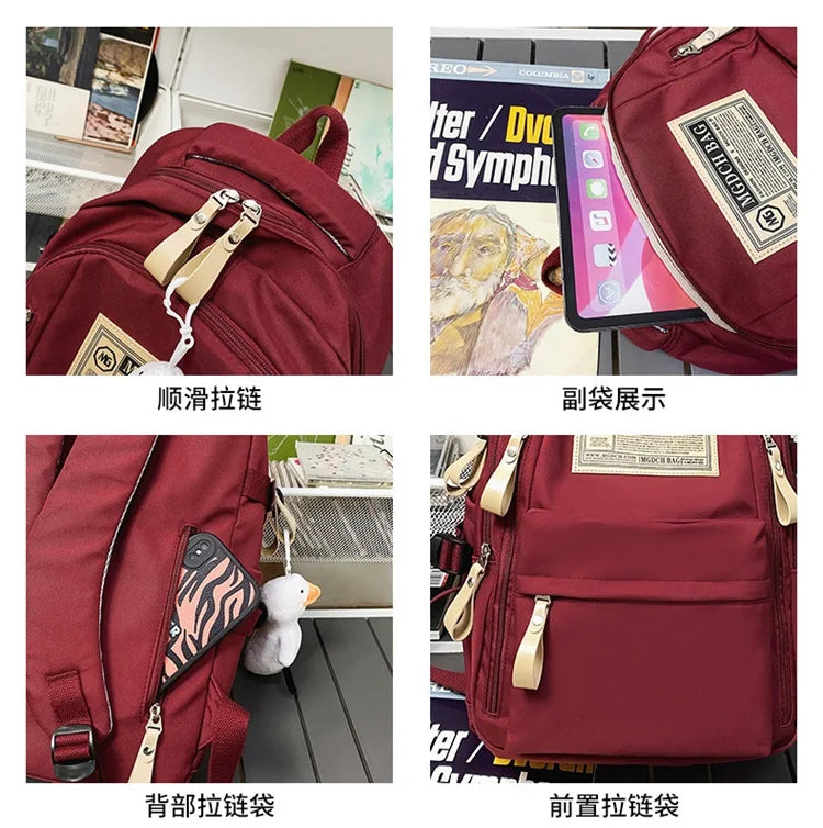 Fashion Big Student School Backpack Rucksack Girls Boys School Bag High Capacity Women Backpack Female Leisure Travel Mochila