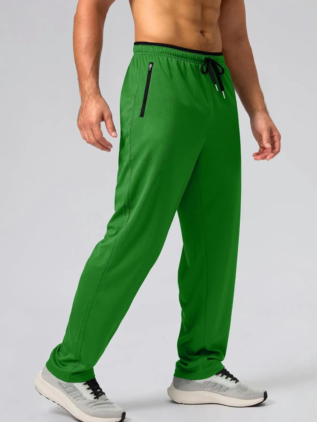 Men's Drawstring Activewear Pants with Zipper Pockets