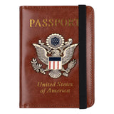 USA Passport Cover PU Leather, Personalized American Passport Holder for Men & Women, US Travel Document Case