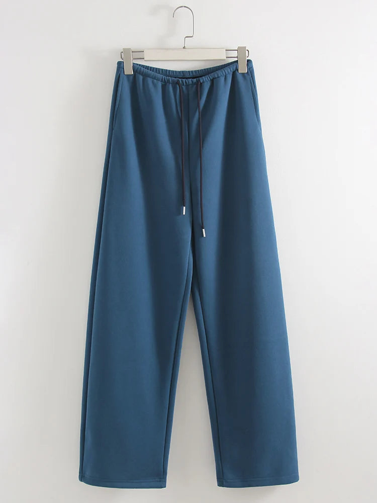 Autumn Burgundy Sweatpants Women Straight Leg Sport Pants Cotton Ladies Coffee Basic Joggers Wide Leg Women's Pants And Trousers