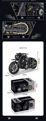 2024 Technical Motorcycle Building Blocks Bricks Duke Harleys Motorbike Racing Car Assemble Model Moc Vehicle Toys for Kids Gift
