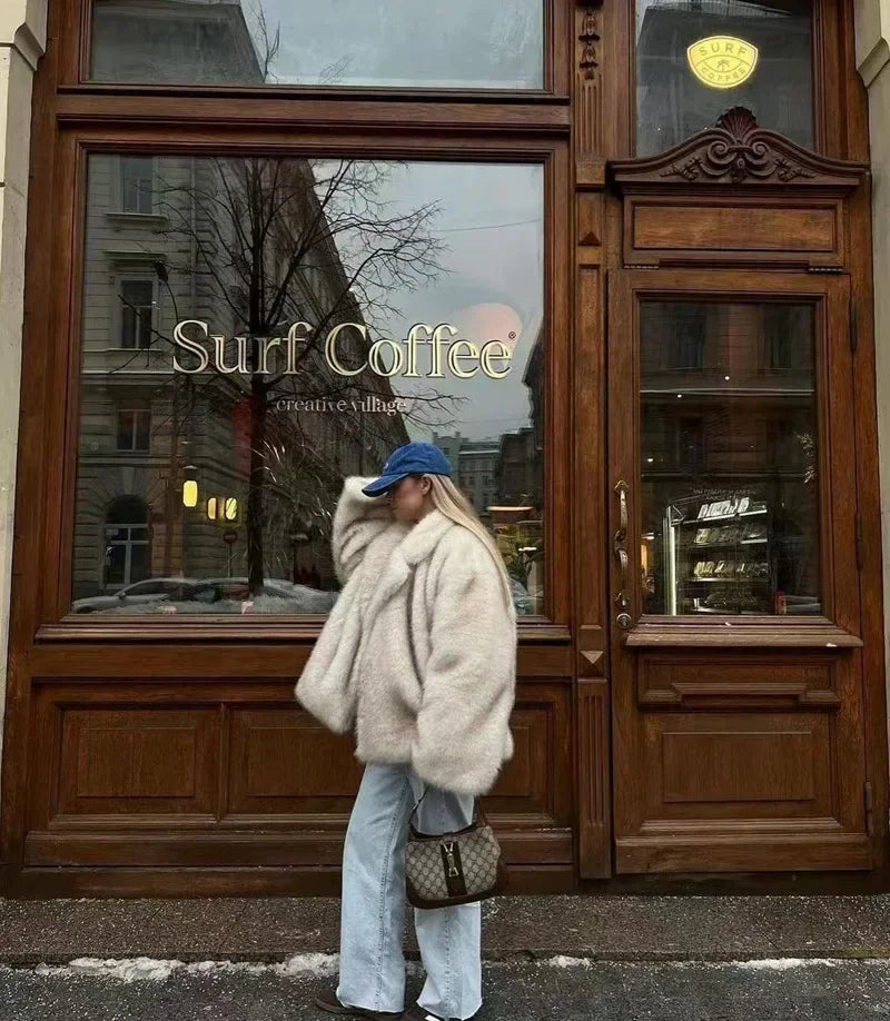 Women’s Gradient Faux Fur Winter Jacket