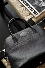 Premium Semi-handmade First-layer Cowhide Bowling Bag Portable Shoulder Large Shell Bag Commuting Temperament Versatile