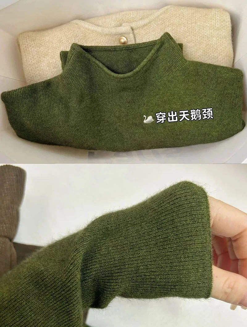 Women's Mock Neck Slim Fit Knit Sweater