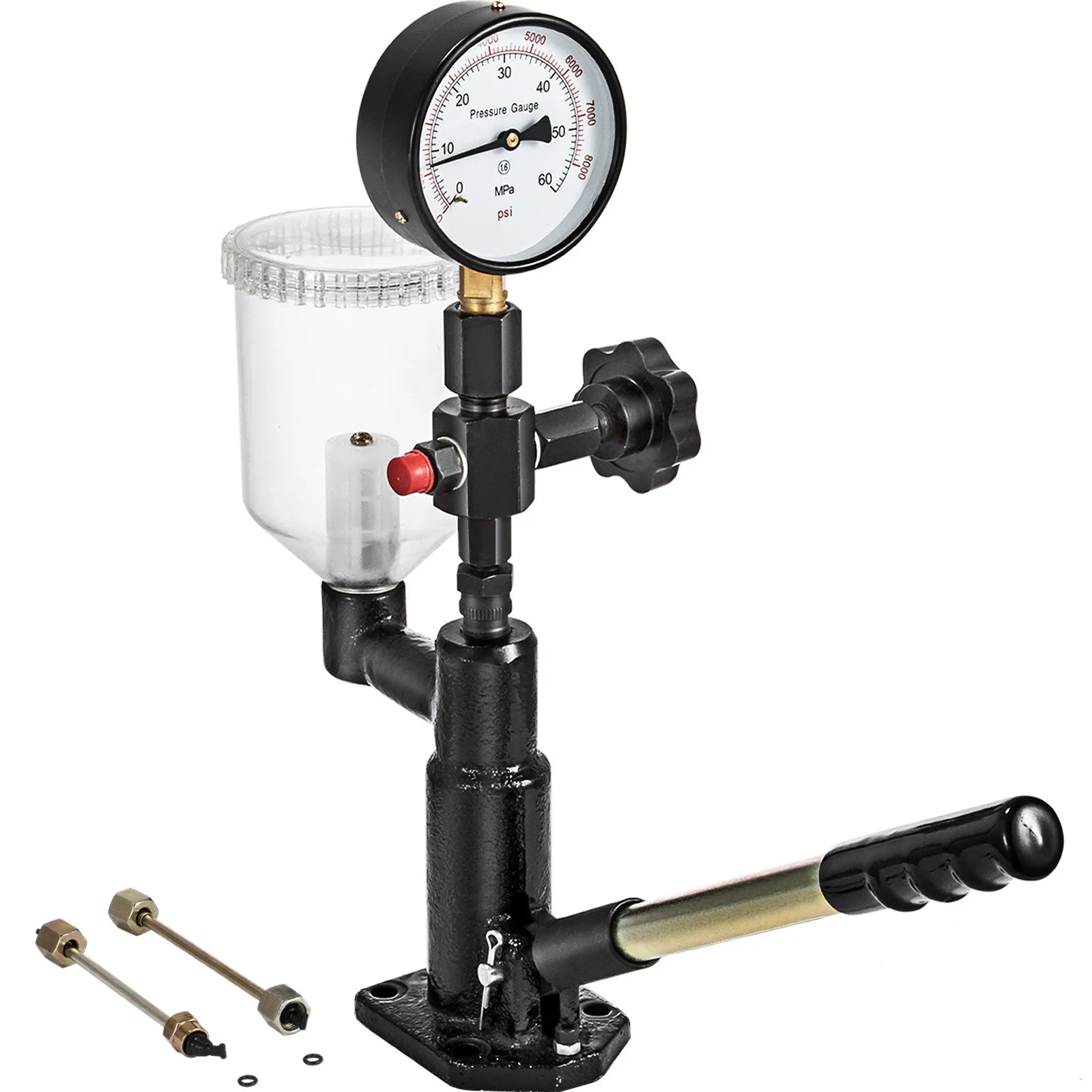 SucceBuy Diesel Fuel Injector Nozzles Tester with Dual Scale Gauge 6000PSI Engine Fuel Tester Repair Tool for Car Tractor Truck