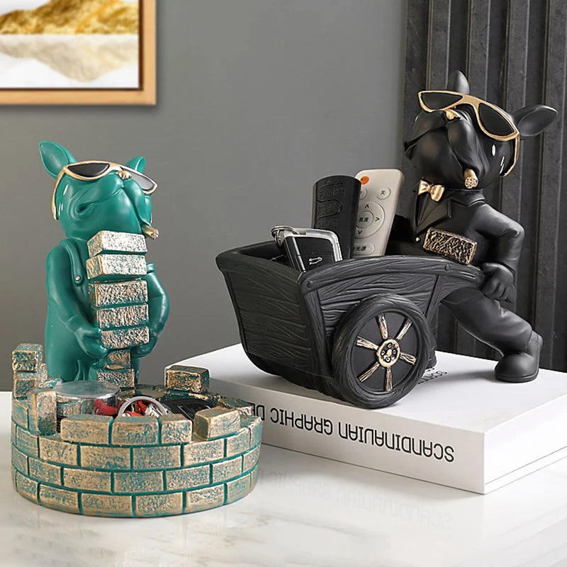 Dog Statue Storage Box Animal Ornament Resin  Art Sculpture Figurine Home Decoration Home Decoration Study Ornament
