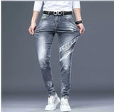 Men's Printed Stretch Slim Fit Denim Jeans