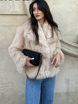 Chic Faux Fur Cropped Jacket